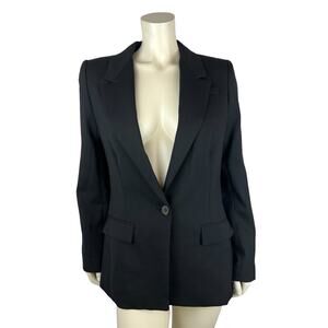 J. Crew Black Italian City Wool Willa Blazer Size 4T Button Notch Lapel Tall